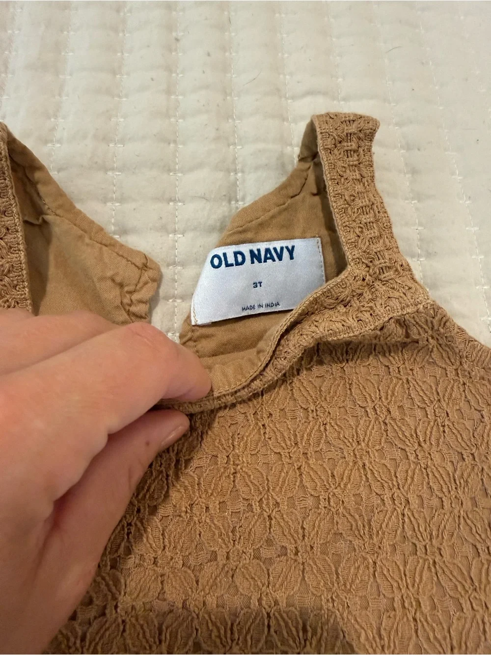 Kids Cotton Gauze Jogger Pants in Tan